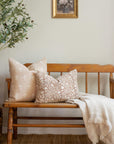 Nina Floral Block Printed Pillow Cover | Brown | Lumbar