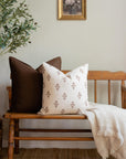 ** ARTISAN VARIATION ** Mia Floral Block Printed Pillow Cover | Brown