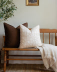Luana Floral Block Printed Pillow Cover | Beige/Brown