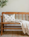 **FLAWED** Mia Floral Block Printed Pillow Cover | Forest Green | Lumbar
