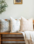 **FLAWED** Devi Floral Block Printed Pillow Cover | Teal Green/Blue
