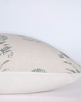 **FLAWED** Devi Floral Block Printed Pillow Cover | Teal Green/Blue | Lumbar