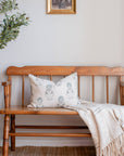 **FLAWED** Devi Floral Block Printed Pillow Cover | Teal Green/Blue | Lumbar