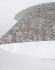** ARTISAN VARIATION ** Camille Floral Block Printed Pillow Cover | Grey