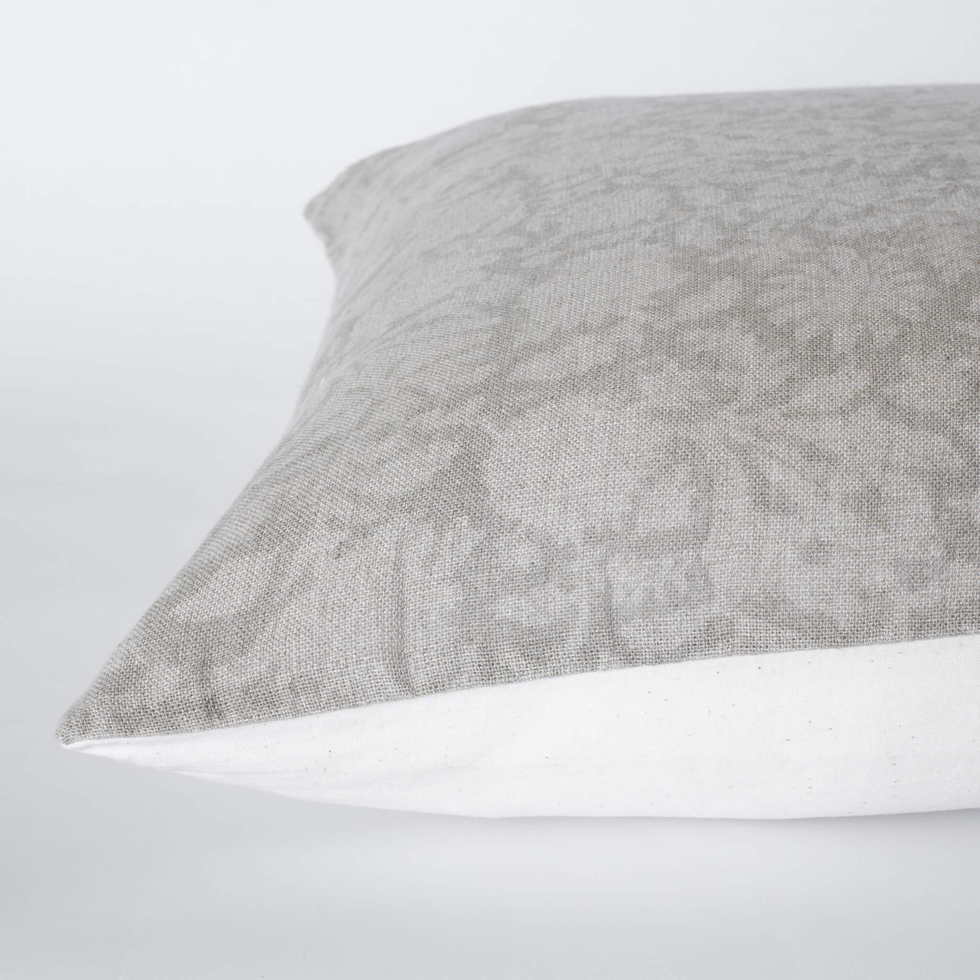 **FLAWED** Dahlia Floral Block Printed Pillow Cover | Greige