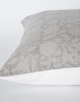 ** ARTISAN VARIATION ** Dahlia Floral Block Printed Pillow Cover | Greige