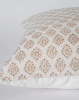 Marie Block Printed Pillow Cover | Brown + Peach/Salmon