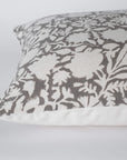 Dara Floral Block Printed Pillow Cover | Dark Grey