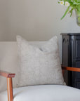 ** ARTISAN VARIATION ** Dahlia Floral Block Printed Pillow Cover | Greige
