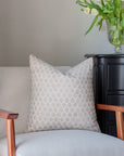 Marie Block Printed Pillow Cover | Brown + Peach/Salmon