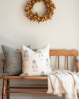 Luna Floral Block Printed Pillow Cover | Blue/Teal Green