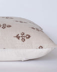 ** ARTISAN VARIATION ** Mia Floral Block Printed Pillow Cover | Brown