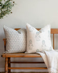 **FLAWED** Lighter Devi Floral Block Printed Pillow Cover | Teal Green/Blue
