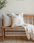 ** ARTISAN VARIATION ** Capri Floral Block Printed Pillow Cover | Blue
