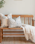 **FLAWED** Chloe Floral Block Printed Pillow Cover | Blue | Lumbar