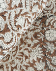 **FLAWED** Nina Floral Block Printed Pillow Cover | Brown