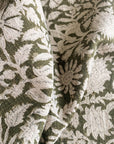 **FLAWED** Jardim Floral Block Printed Pillow Cover | Olive Green | Lumbar