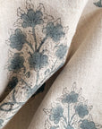 **FLAWED** Capri Floral Block Printed Pillow Cover | Blue