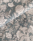 **FLAWED** Lighter Chloe Floral Block Printed Pillow Cover | Blue