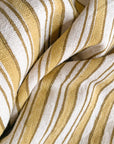 **FLAWED**Campos Striped Hand Block Printed Pillow Cover | Mustard