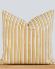 **FLAWED**Campos Striped Hand Block Printed Pillow Cover | Mustard