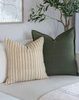 **FLAWED**Campos Striped Hand Block Printed Pillow Cover | Mustard
