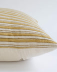 **FLAWED**Campos Striped Hand Block Printed Pillow Cover | Mustard
