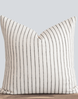 Córdoba Striped Hand Block Printed Pillow Cover | Black 20'' x 20''