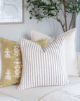 Córdoba Striped Hand Block Printed Pillow Cover | Black