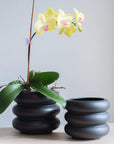 Iggy Rippled Modern Planter | Black