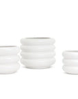Iggy Rippled Modern Planter | White