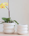 Iggy Rippled Modern Planter | White
