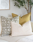 ** ARTISAN VARIATION ** Jardim Floral Block Printed Pillow Cover | Olive