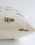 **FLAWED** Marla Floral Block Printed Pillow Cover | Blue and Mustard