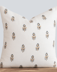 **FLAWED** Marla Floral Block Printed Pillow Cover | Blue and Mustard