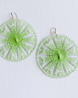 Ñanduti Earrings | Floral Handmade Earrings in Green and White - Apartment No.3