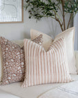 **FLAWED** Nina Floral Block Printed Pillow Cover | Brown