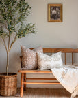 Pilar Floral Block Printed Pillow Cover | Olive, Light Brown, Tan | Lumbar - Apartment No.3