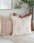 ** ARTISAN VARIATION ** Seville Floral Block Printed Pillow Cover | Terracotta