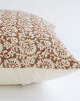 Seville Floral Block Printed Pillow Cover | Terracotta