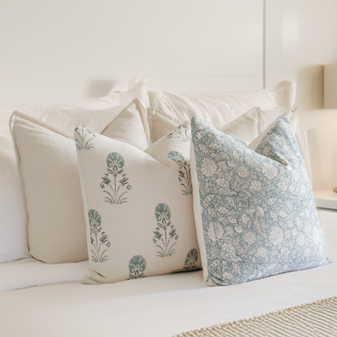 Blue pillow covers