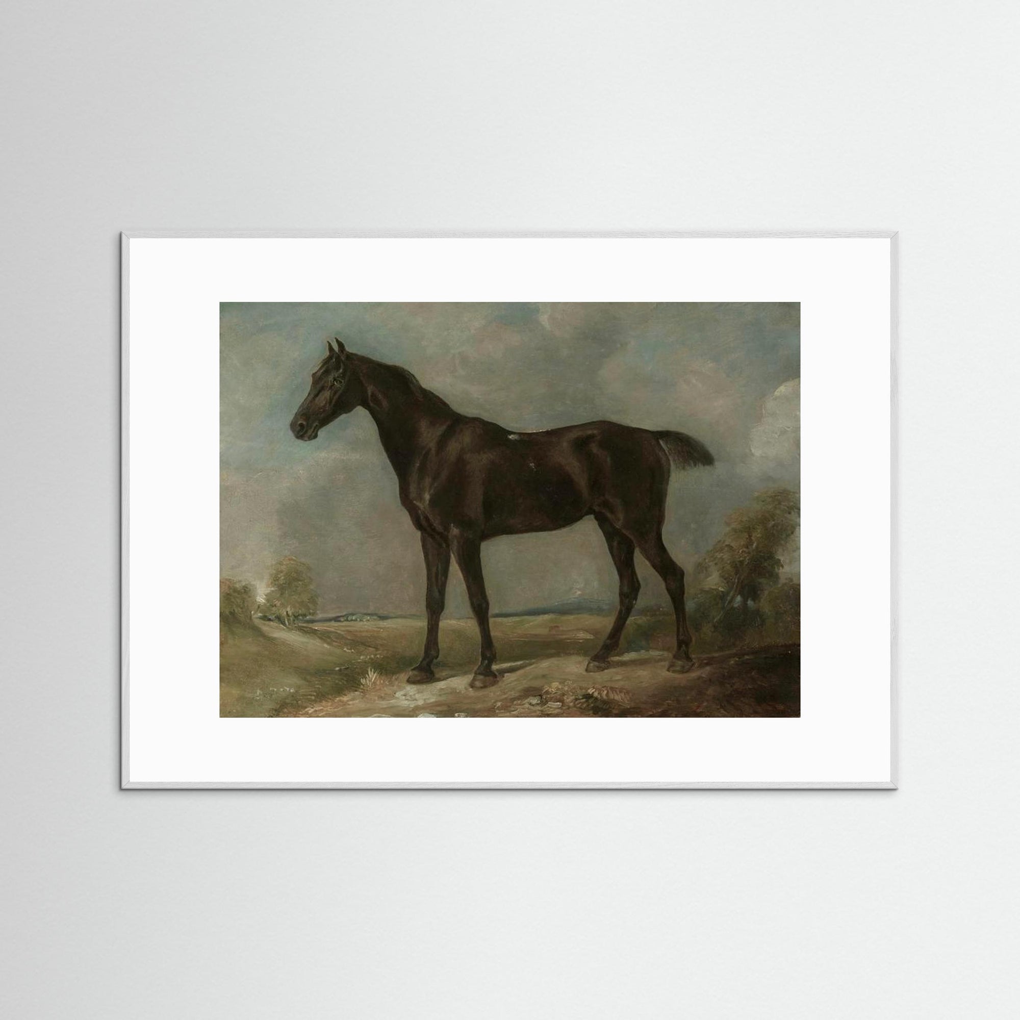 Horse Art Print White Wood White