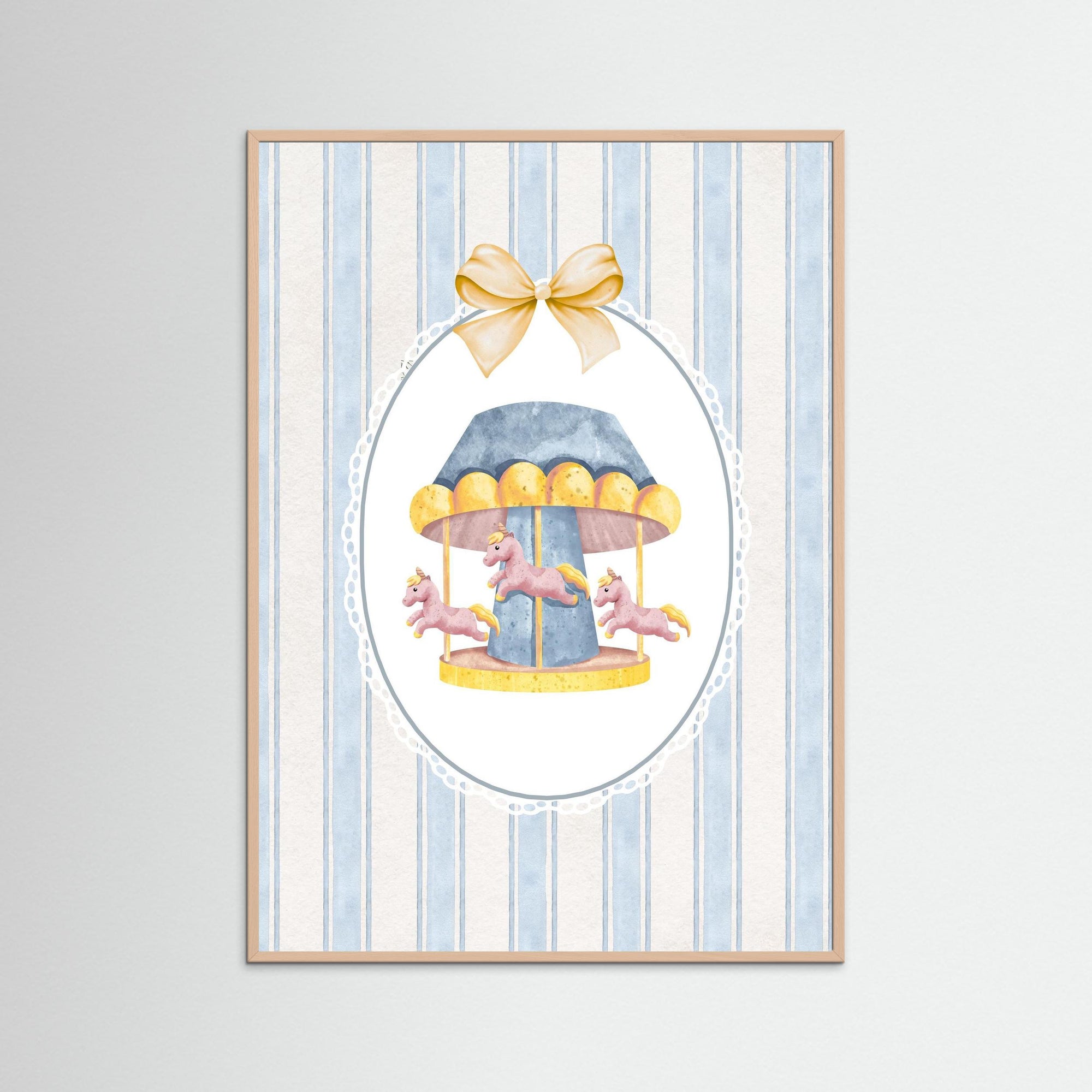 Merry-Go-Round Art Print | Children's Room &amp; Nursery Wall Art Rose Wood