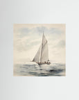 Soft Neutral Ocean Sailboat Print No Frame No border