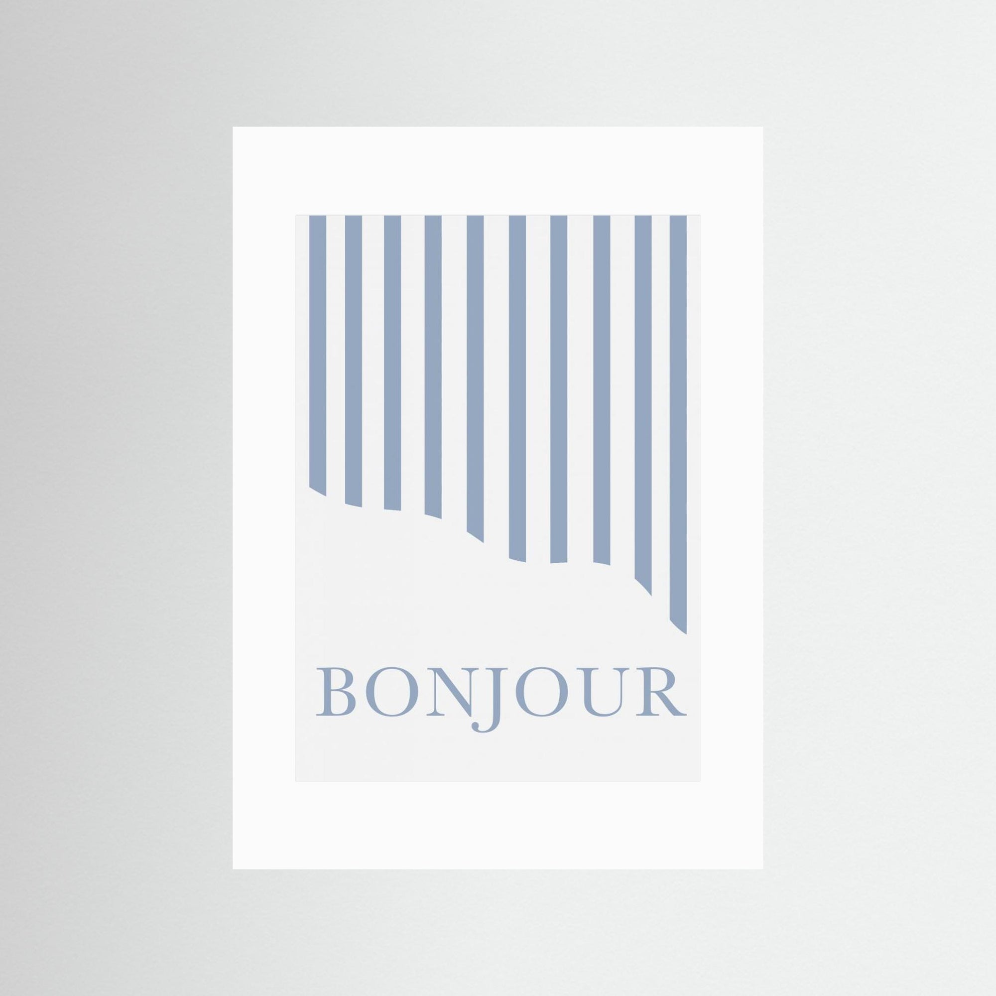 Bonjour Stripes by Talitha Mc Queen No Frame White