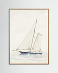 Sailboat Wall Art Print Oak Nature No border
