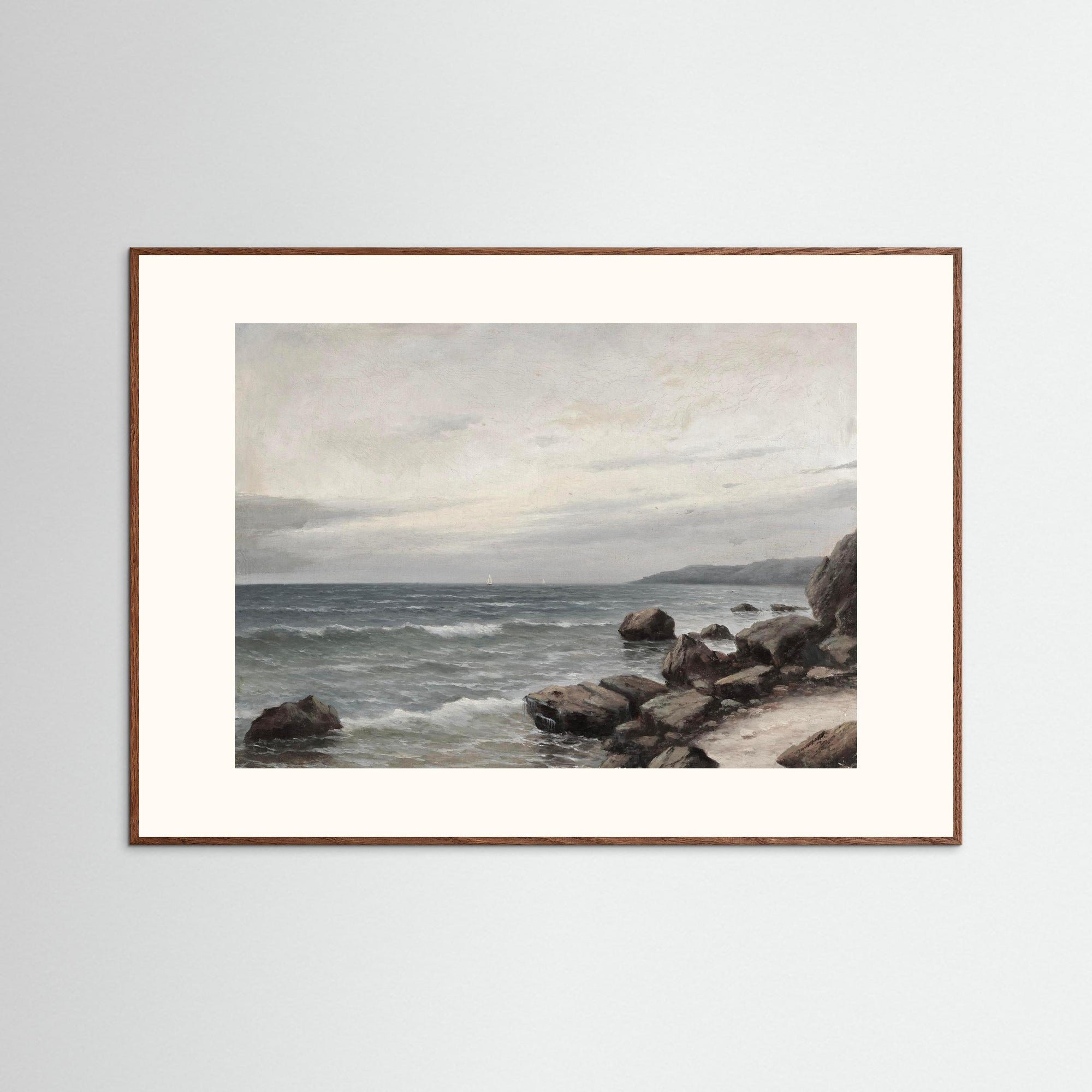 Ocean Seascape Fine Art Print Oak Dark Freja