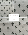 **FLAWED** Mia Floral Block Printed Pillow Cover | Forest Green