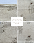 **FLAWED** Ella Floral Block Printed Pillow Cover | Light Brown + Terracotta Detail