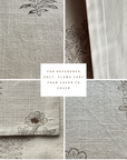 **FLAWED** Ella Floral Block Printed Pillow Cover | Light Brown + Terracotta Detail